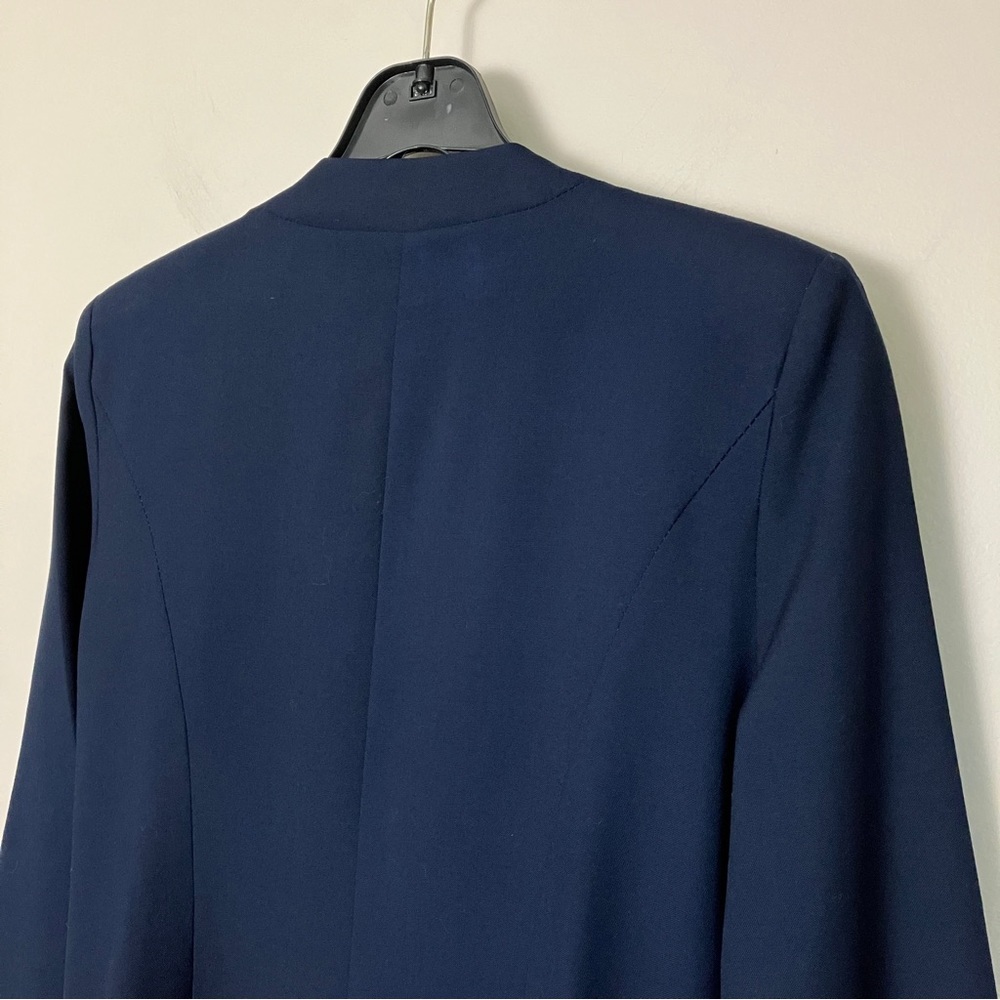 Vintage dress 100% wool button-up navy blue v-neck retro rockabilly - Picture 12 of 12